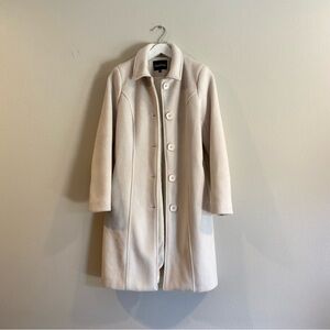 Chouyatou Wool Blend Single-Breasted Midi Coat Size XS Cream